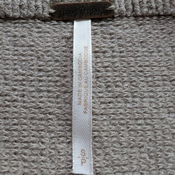 Free People Ottoman Slouchy Tunic Sweater Dress Oyster Beige Cotton Women Small - Picture 10 of 14